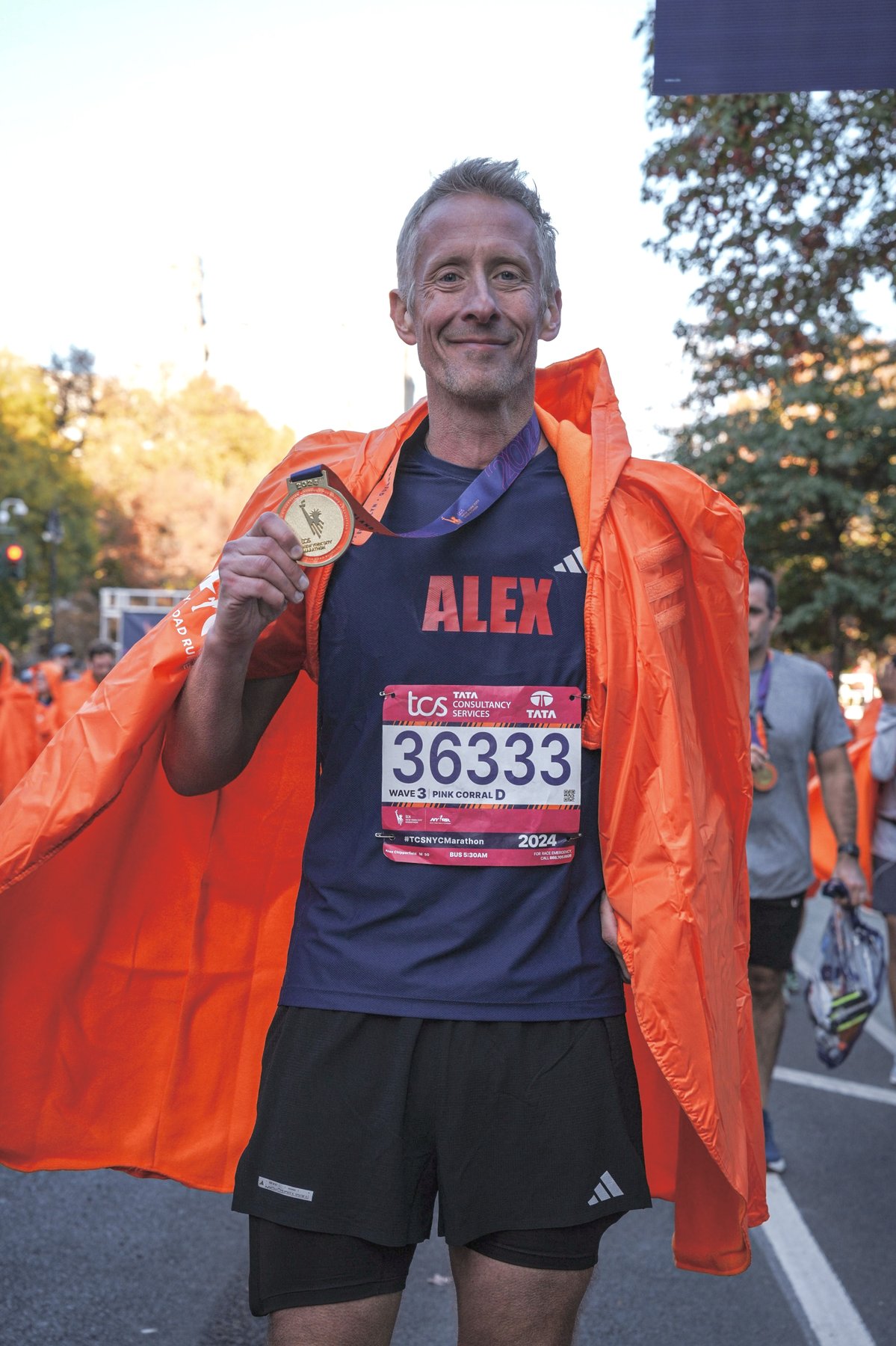 Mr Chipperfield with his New York City Marathon 2024 finisher's medal