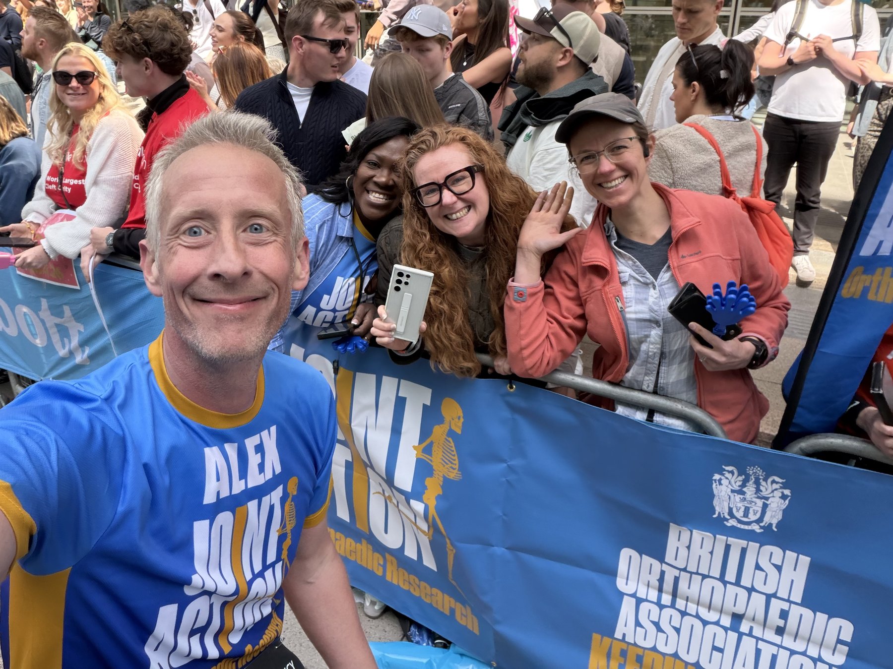 Mr Chipperfield with Team Joint Action supporters at the TCS London Marathon